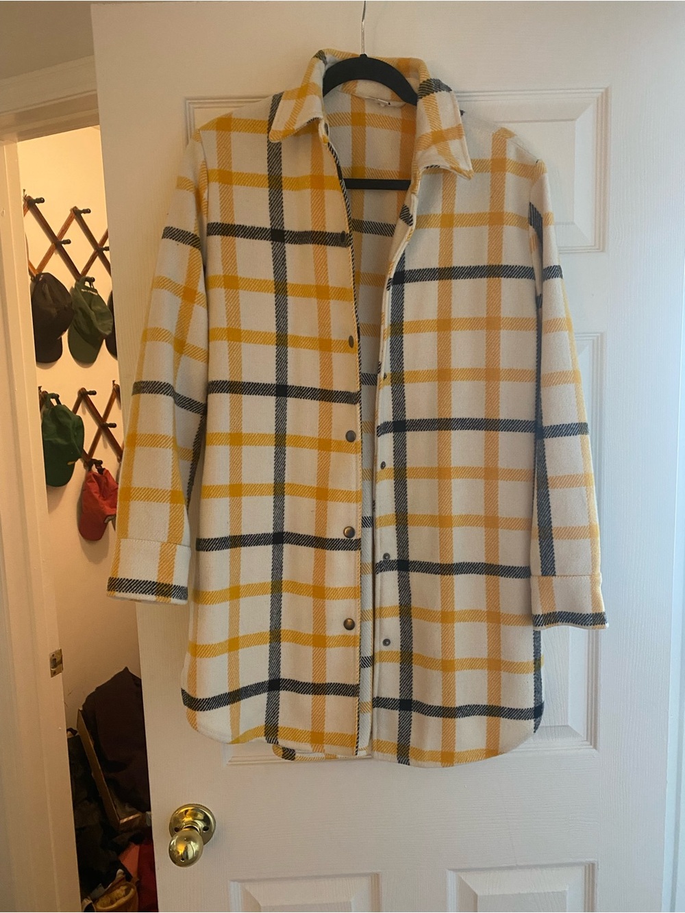 BB Dakota Plaid Yellow and Black Button-Up Shacket